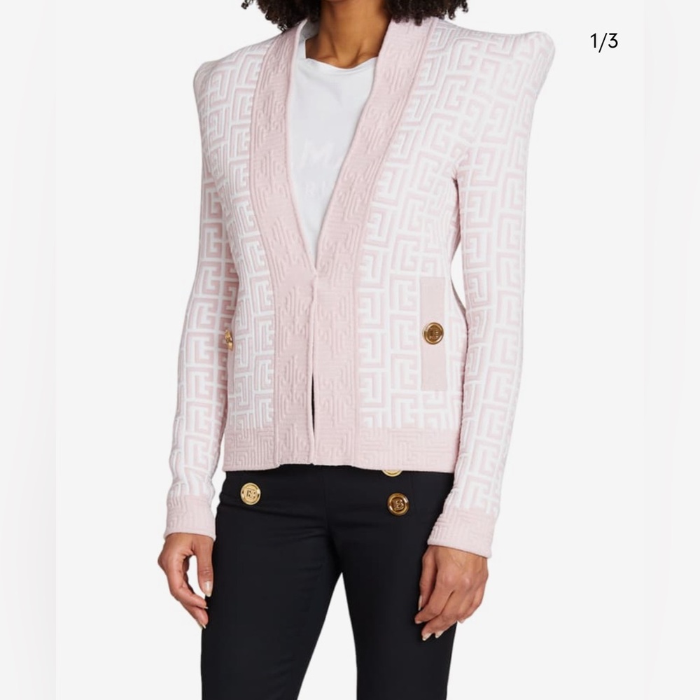 Balmain Pink Patterned Women's Sweater